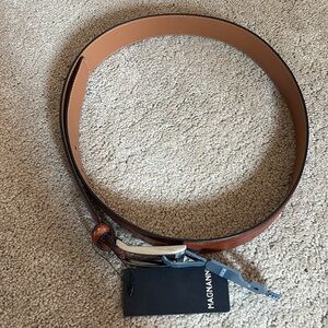 Magnanni cognac brown leather belt 32